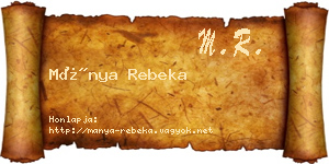 Mánya Rebeka névjegykártya